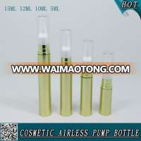 Gold Plastic Cosmetic Airless Pump Bottle For Eye Cream