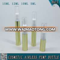 gold plastic cosmetic airless empty cream pump bottle