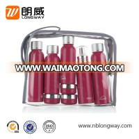 LW-TR-20 top sale guaranteed quality 8pcs spray bottle travel kit