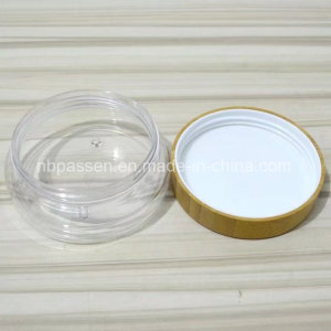 Cosmetic Packaging Transparent Plastic Pet Jar with Bamboo Lid (PPC-BS-052)